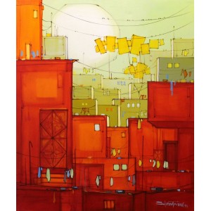 Salman Farooqi, 30 x 36 Inch, Acrylic on Canvas, Cityscape Painting-AC-SF-192